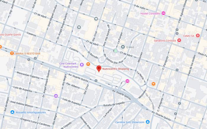 Mapa de Nuevocentro Shopping
