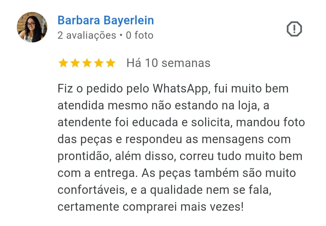 Avaliação real de cliente da AREIAH com 5 estrelas no Google