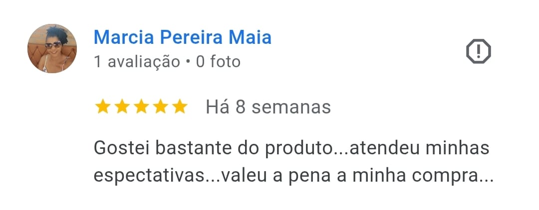 Avaliação real de cliente da AREIAH com 5 estrelas no Google