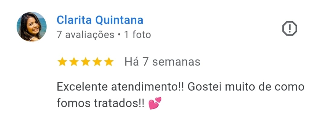 Avaliação real de cliente da AREIAH com 5 estrelas no Google