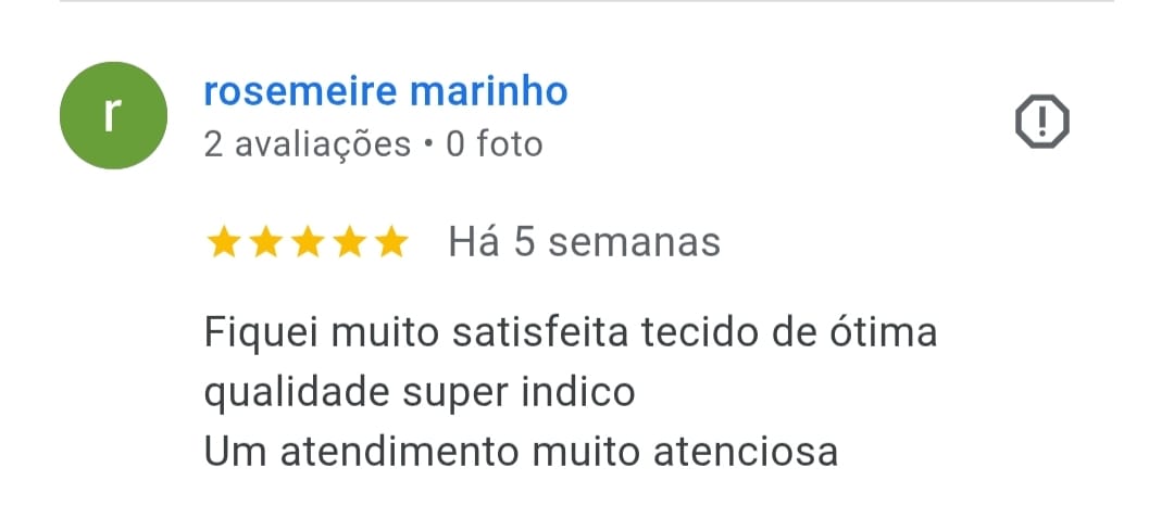Avaliação real de cliente da AREIAH com 5 estrelas no Google