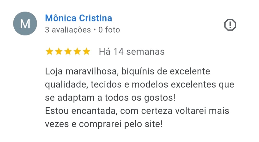 Avaliação real de cliente da AREIAH com 5 estrelas no Google