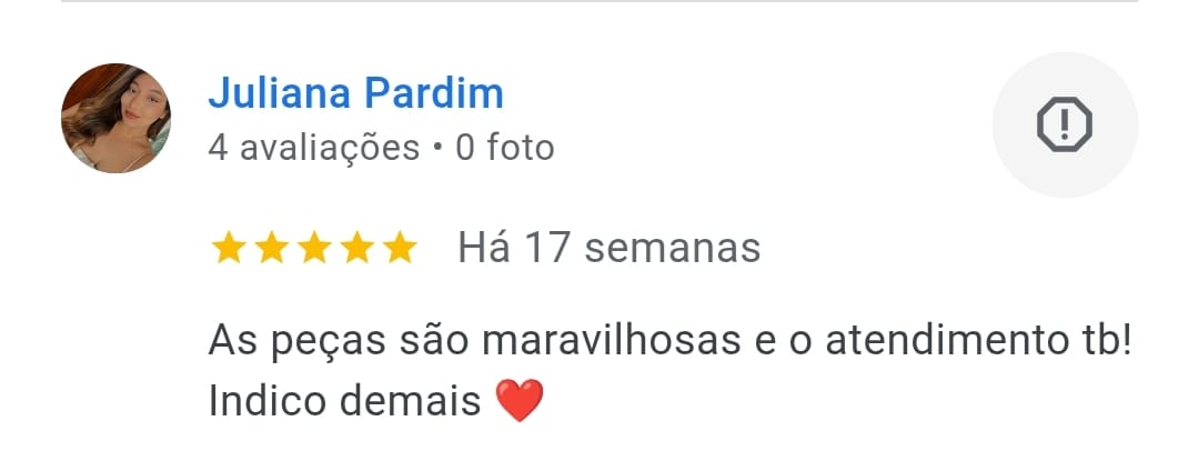 Avaliação real de cliente da AREIAH com 5 estrelas no Google