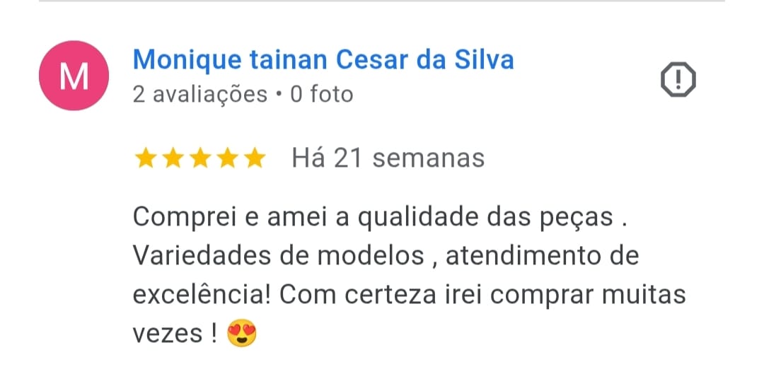 Avaliação real de cliente da AREIAH com 5 estrelas no Google