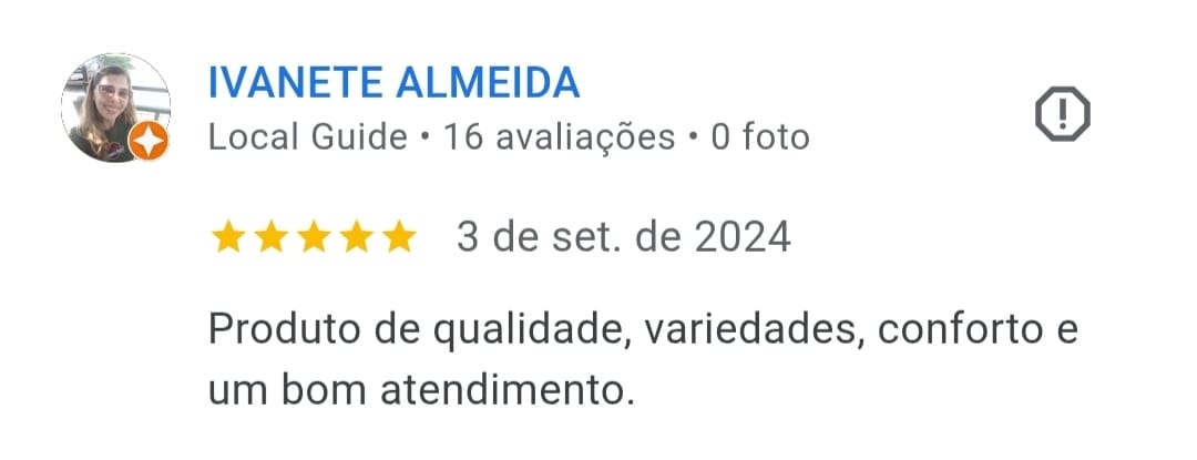 Avaliação real de cliente da AREIAH com 5 estrelas no Google