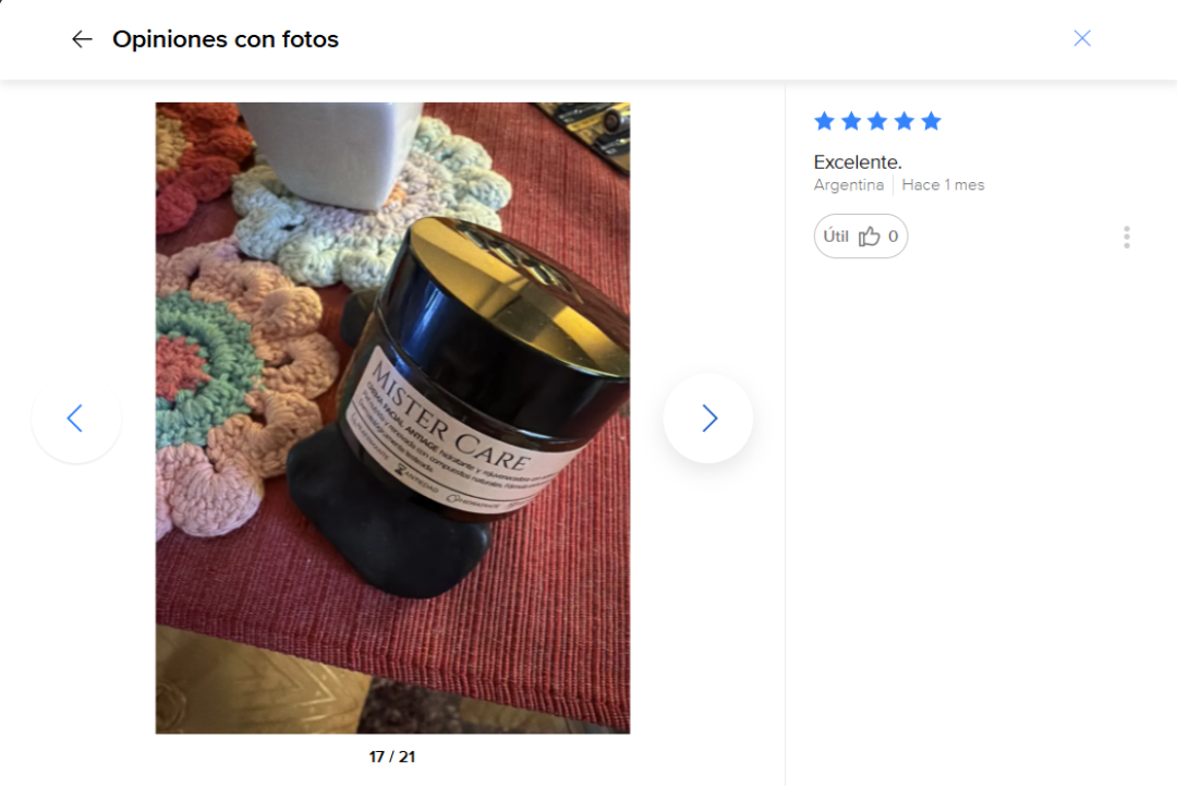 Reseña de cliente verificado Mister Care