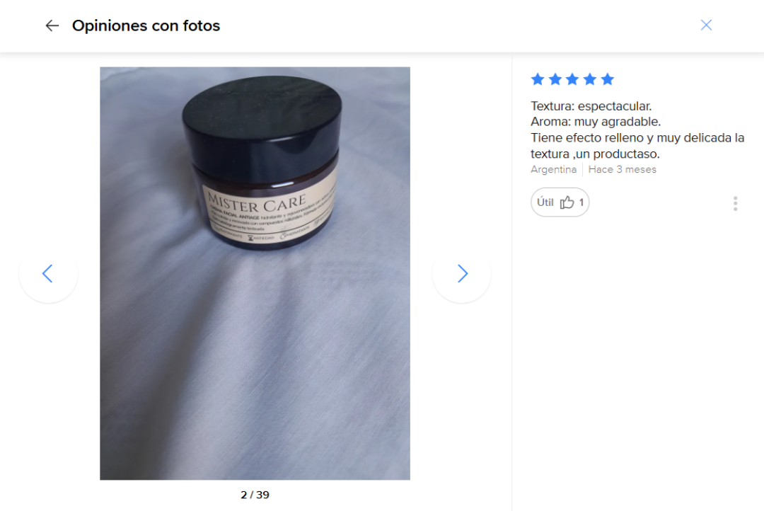 Reseña de cliente verificado Mister Care