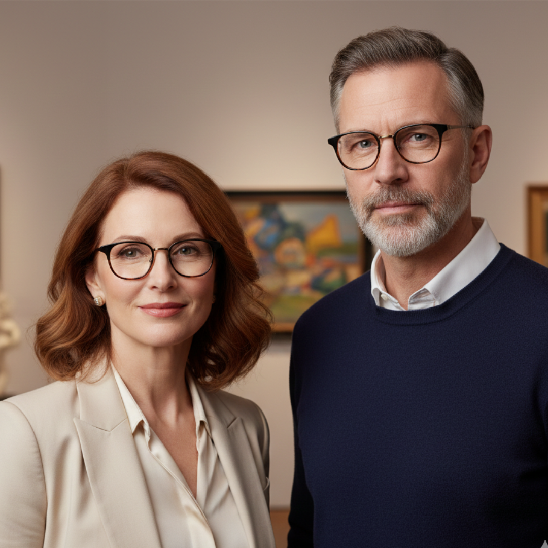 Homem e mulher usando Armação Stanford