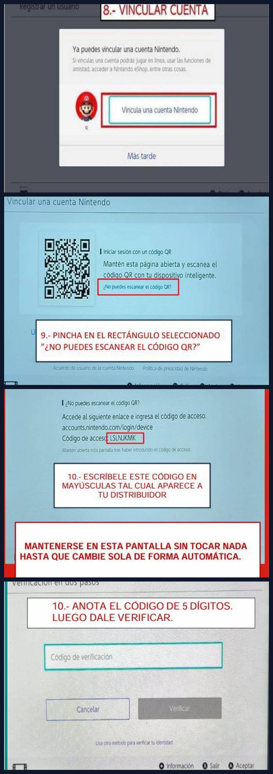 Guía de instalación pasos 9 a 12