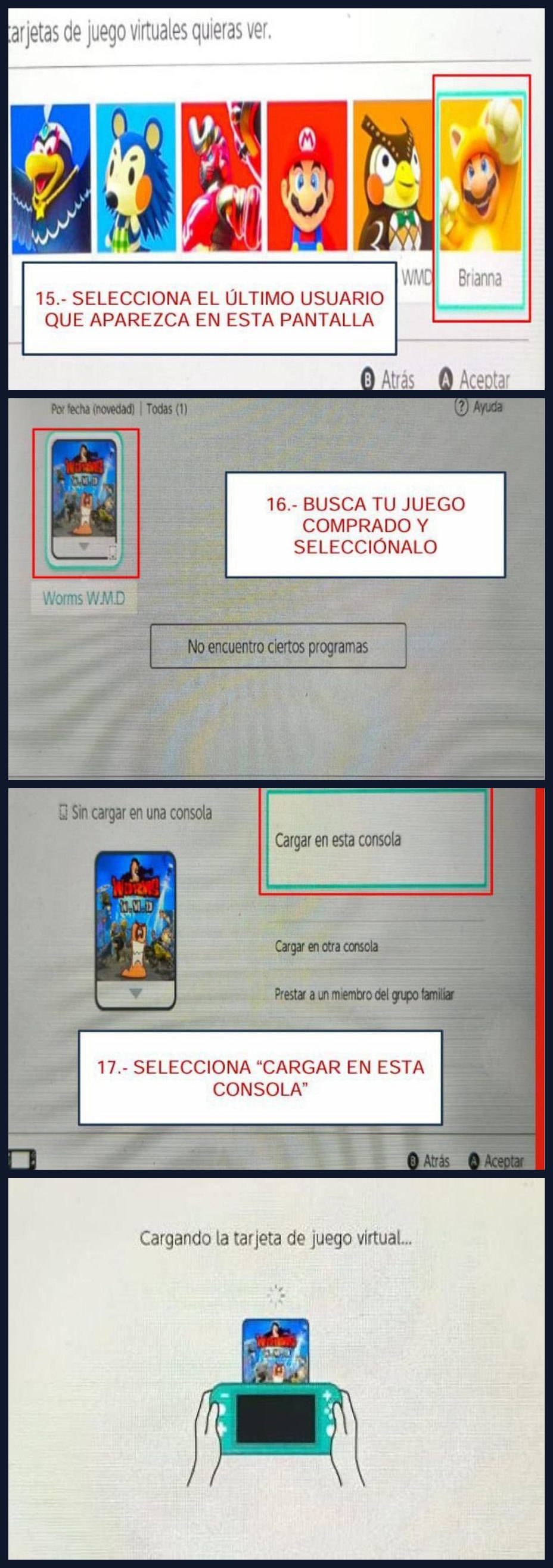 Guía de instalación pasos 17 a 20