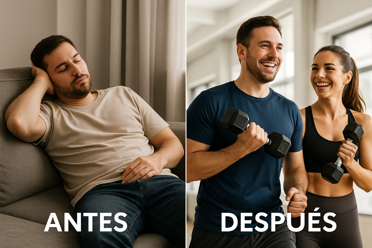 Antes y después de entrenar