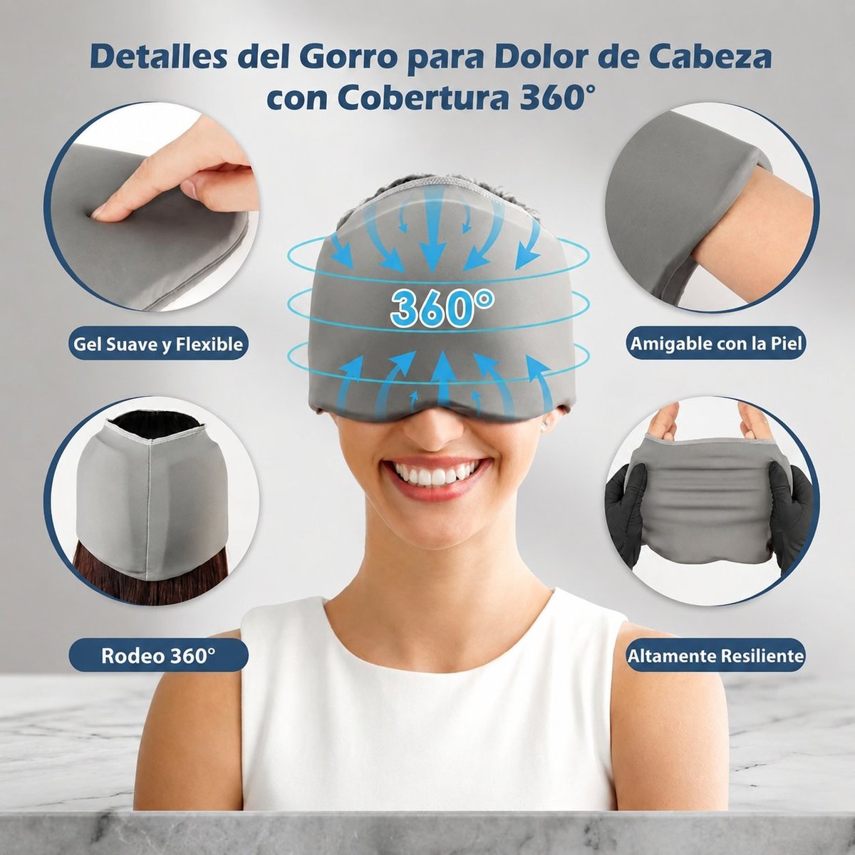 Características del Gorro Antimigraña 360° Laloz