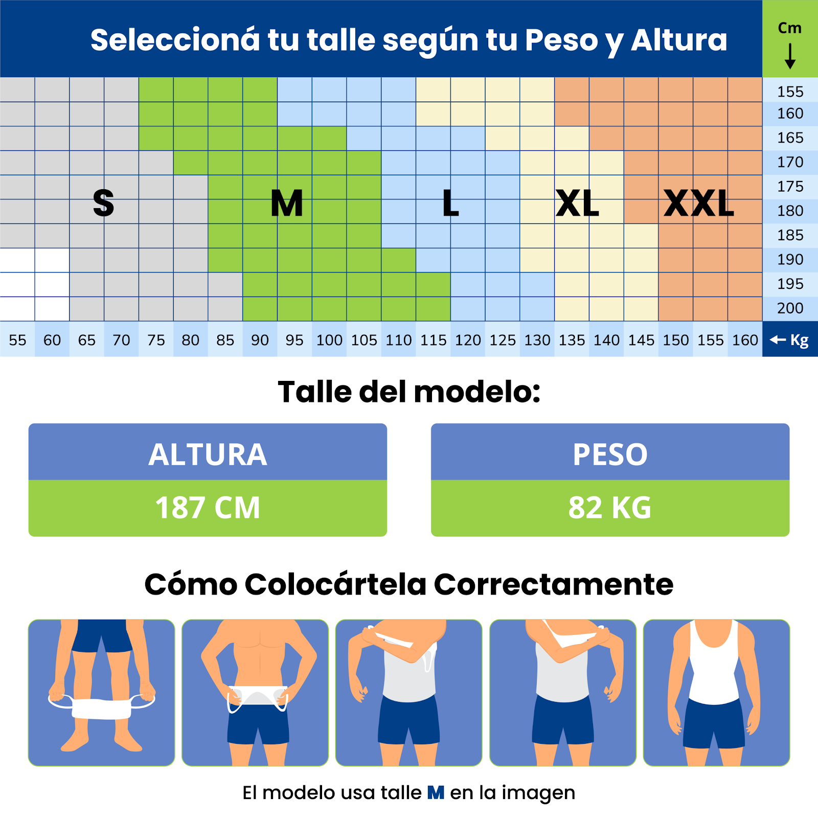 Gu&iacute;a de talles camiseta de compresi&oacute;n