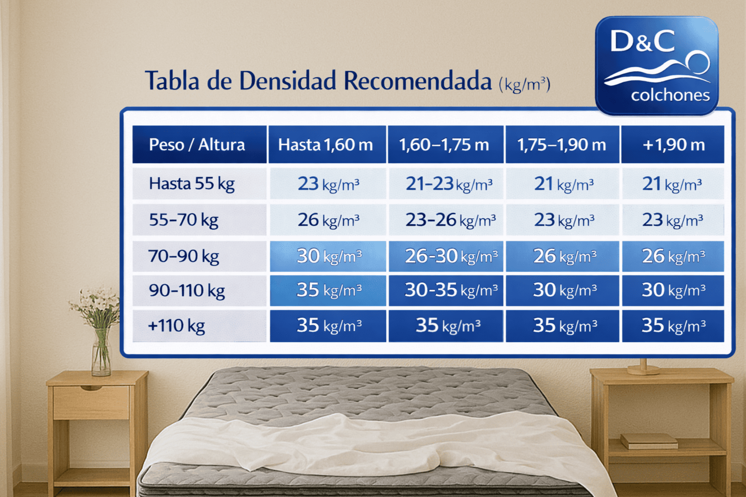 tabla biotipo dyc colchones santa fe