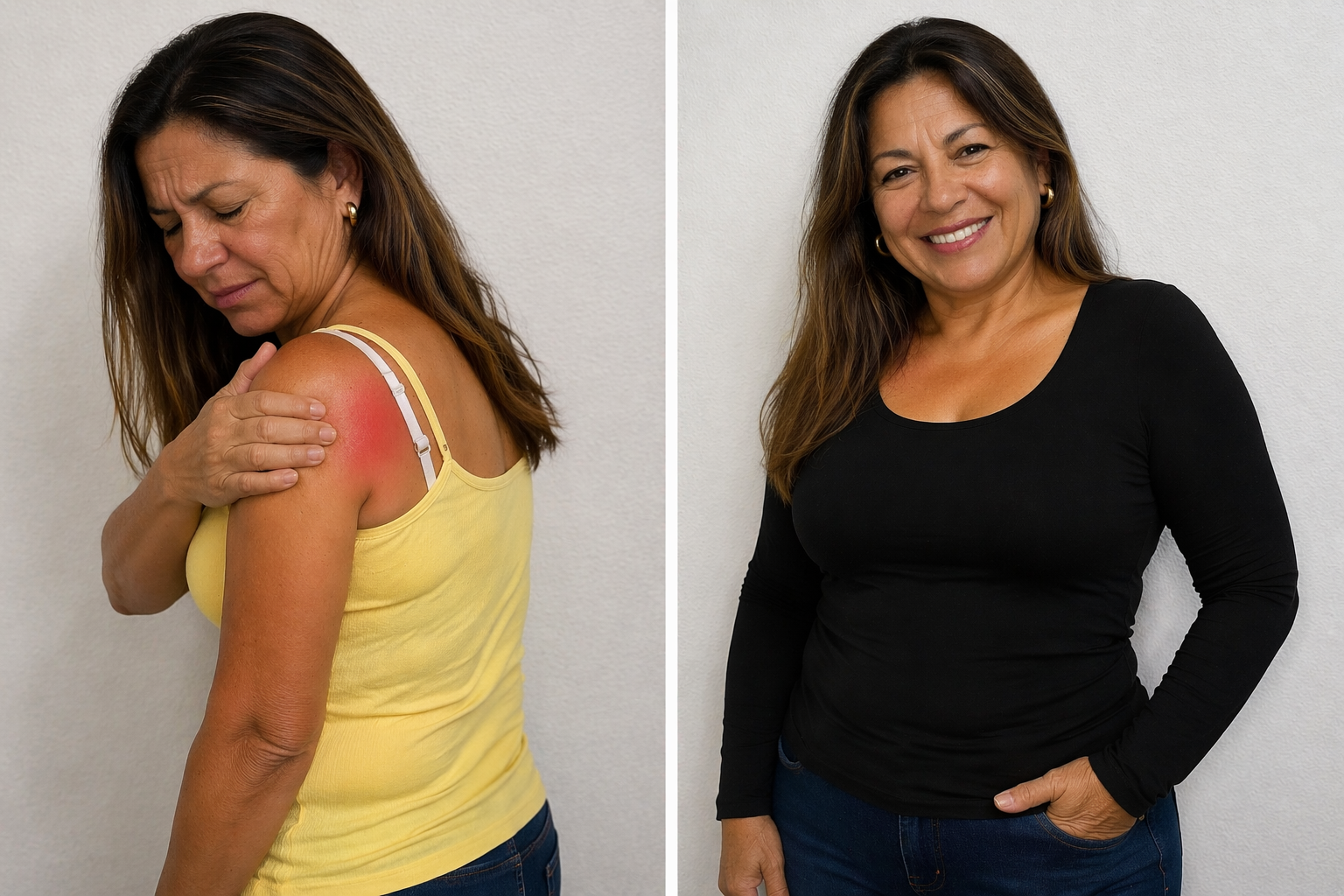 Antes y despu&eacute;s remera manga larga con corpi&ntilde;o incorporado