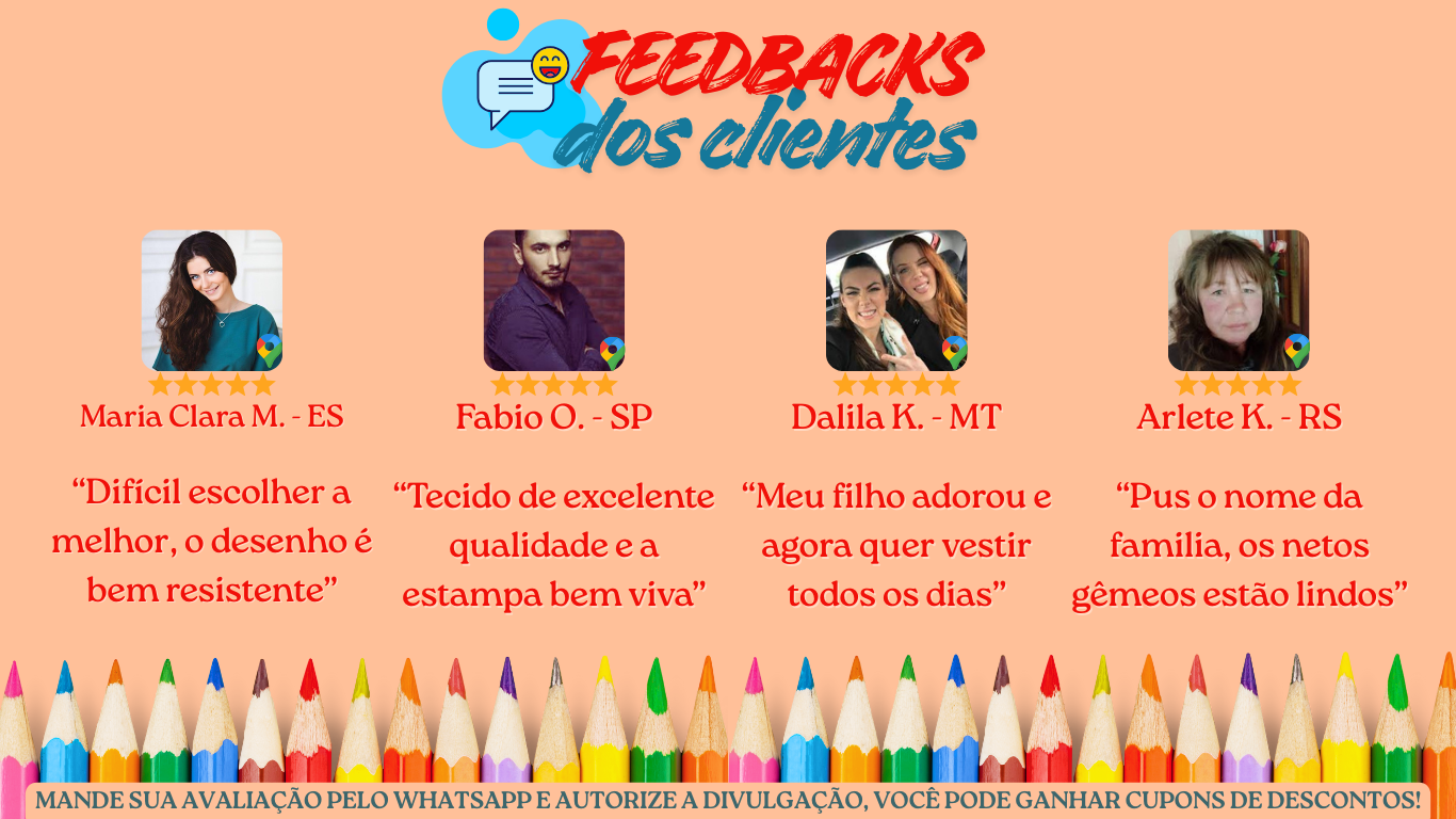 Estampas de natureza, animais e aventuras selvagens. Camisetas infantis criativas, divertidas e confortáveis em 100% algodão.