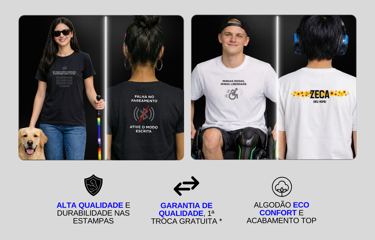 BP PCD, mais do que camisetas, criamos pontes. Moda inclusiva que comunica, educa e empodera com estilo e uma dose necessária de bom humor.