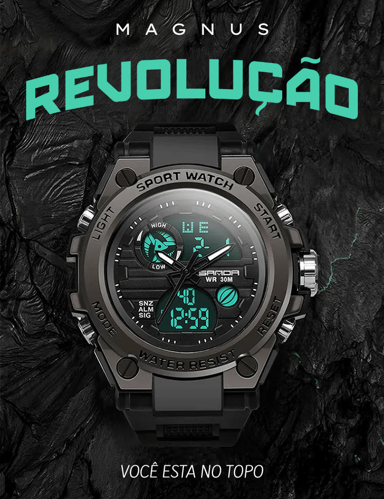Sanda G Relógio Masculino Esportivo Militar Digital e Analógico