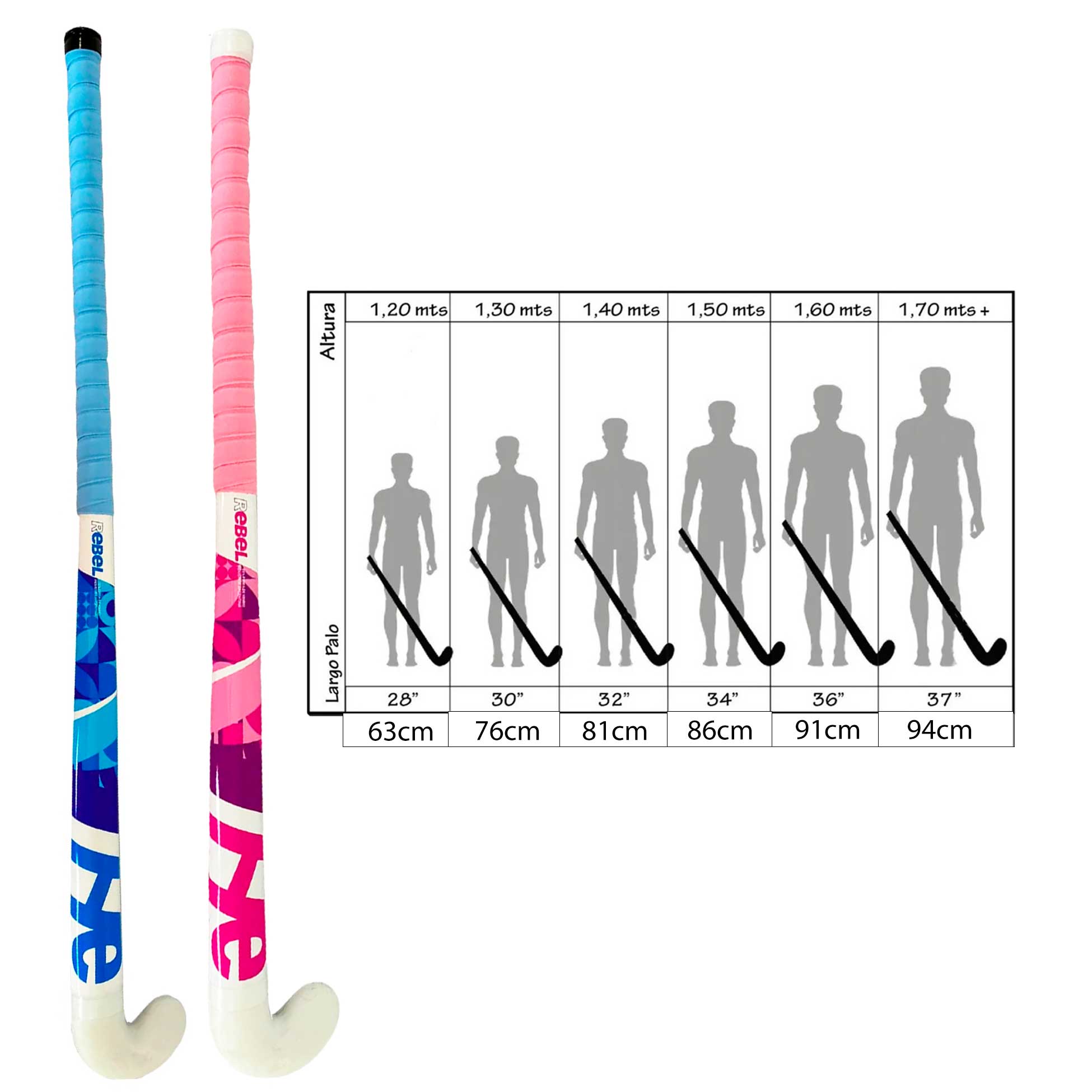 Gu&iacute;a de talles palo de hockey seg&uacute;n altura