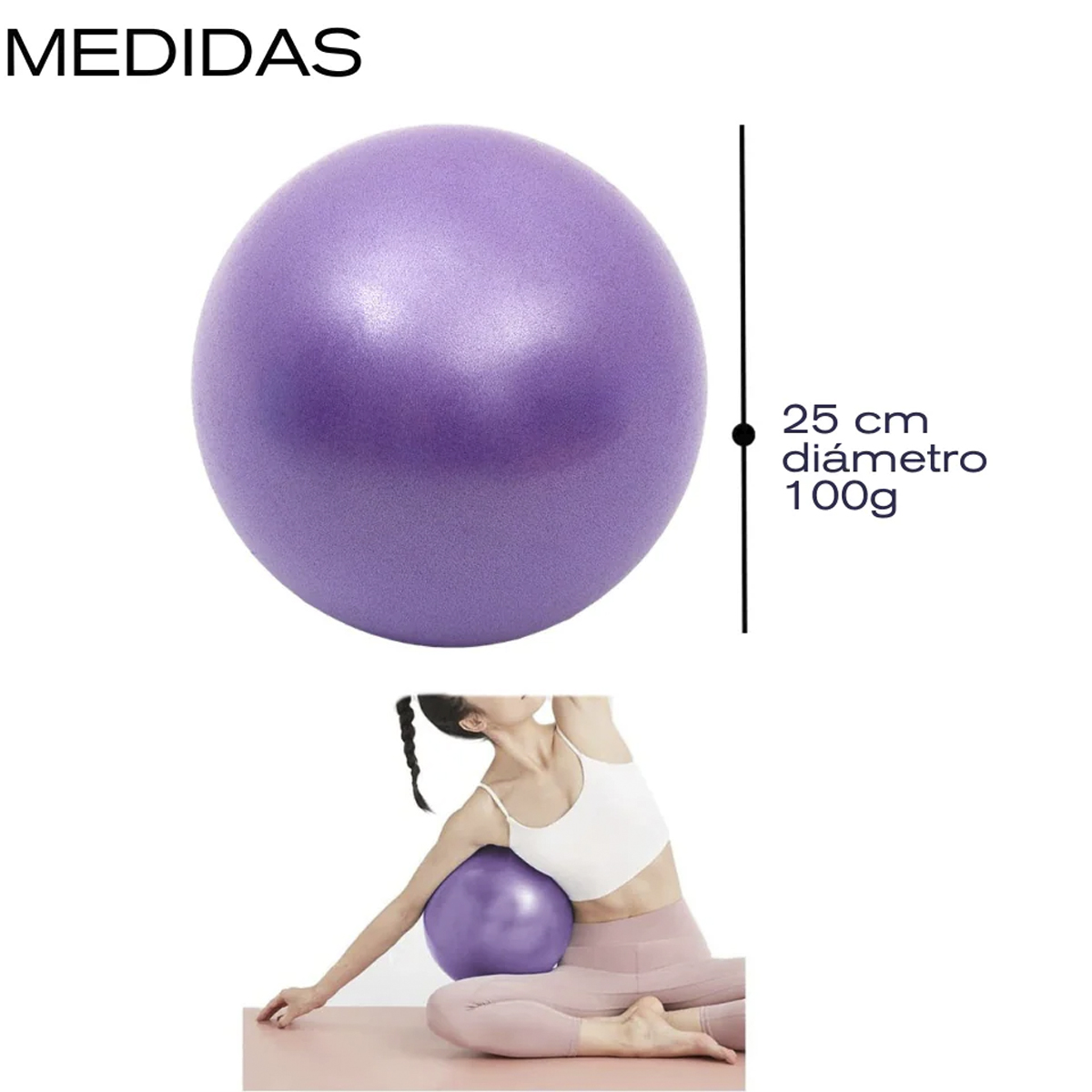 Medidas pelota 25cm 100g