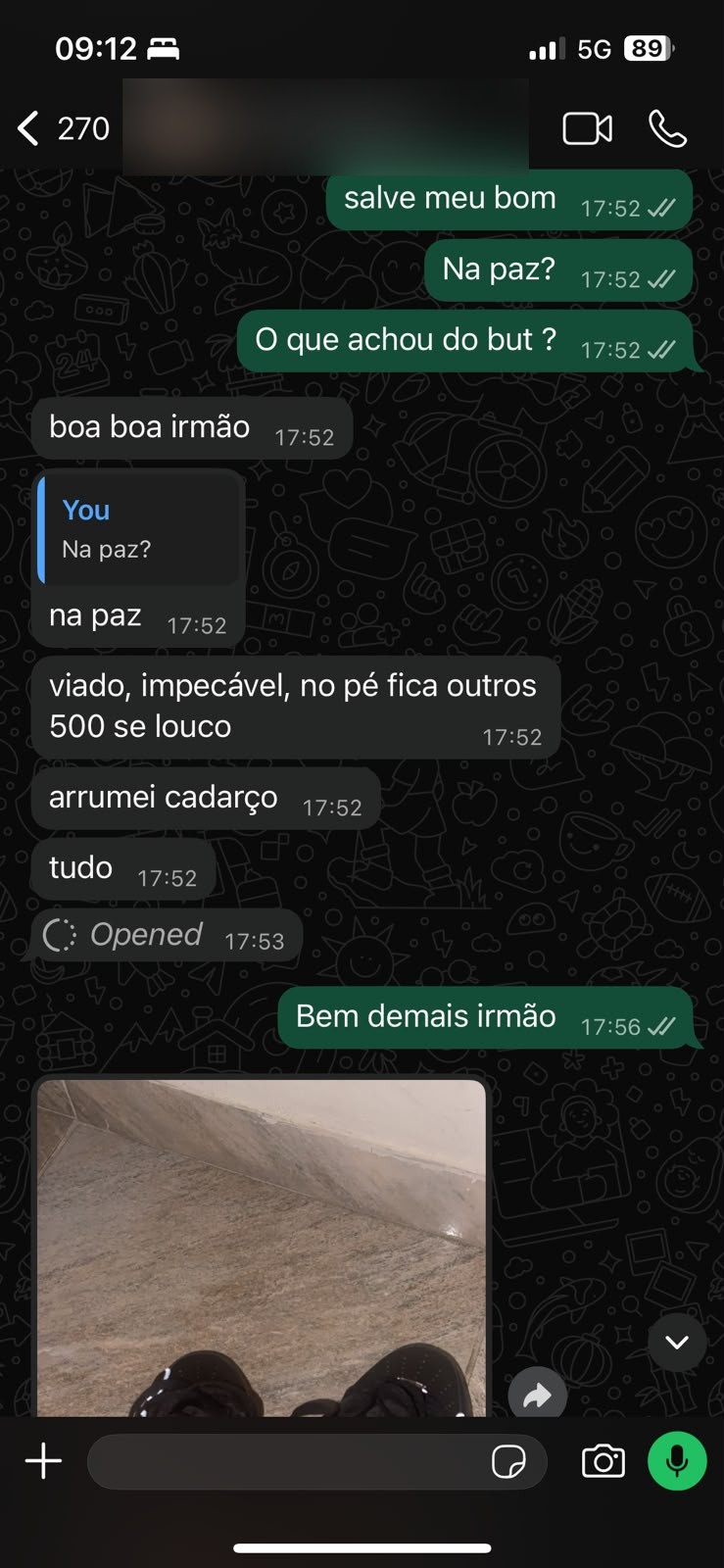 Depoimento de cliente da Rackys no WhatsApp