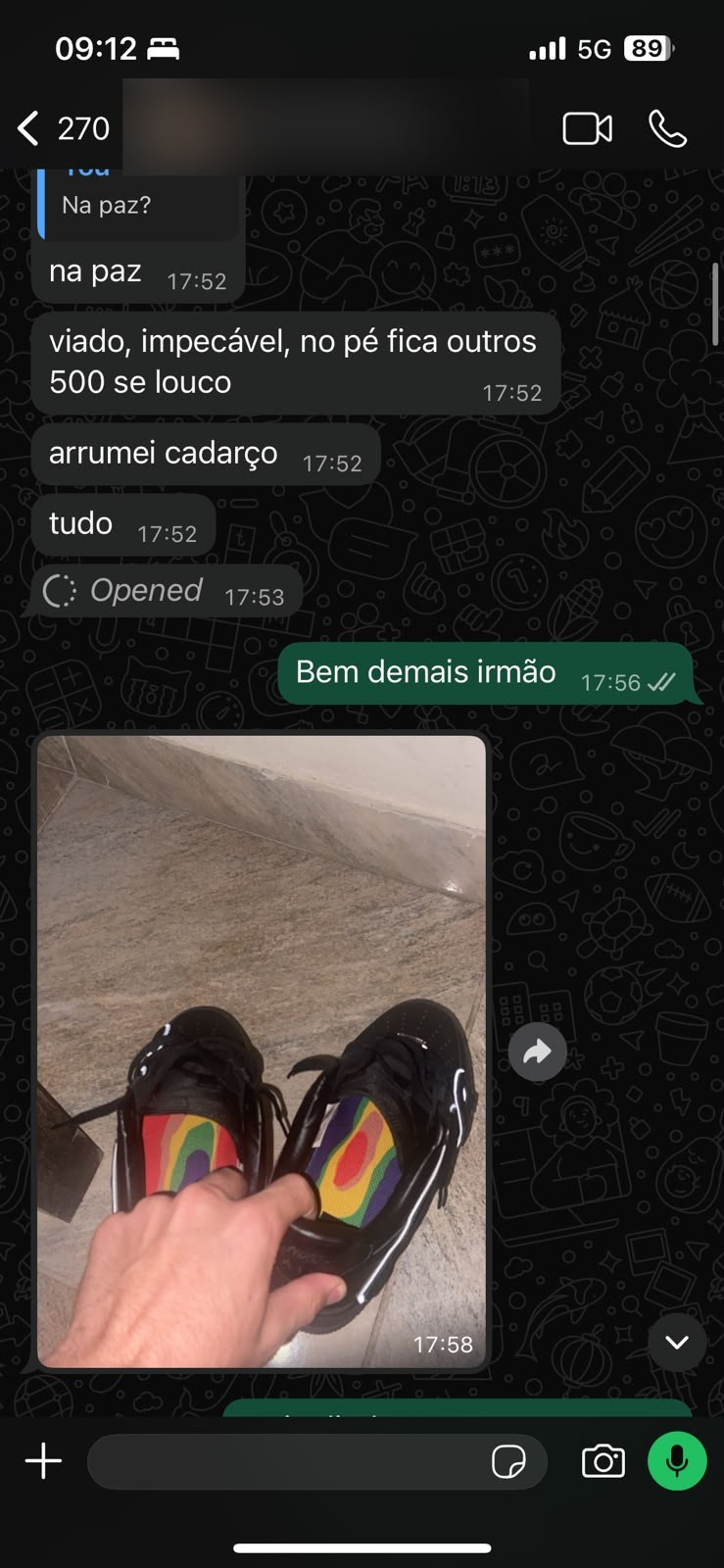 Depoimento de cliente da Rackys no WhatsApp