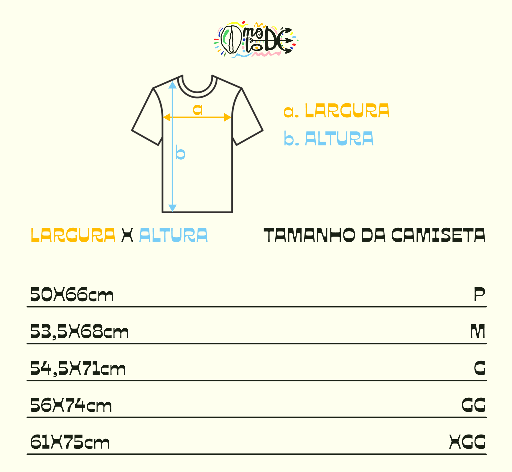 Medidas para Camisetas de Adultos