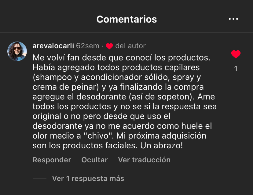 Testimonio de una clienta de Del Arca