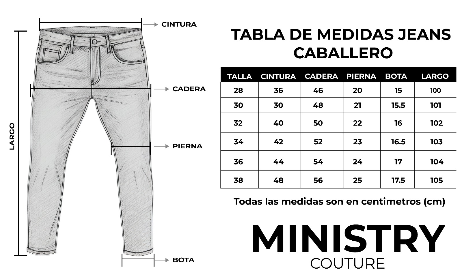 Guía de Tallas Ministry Couture