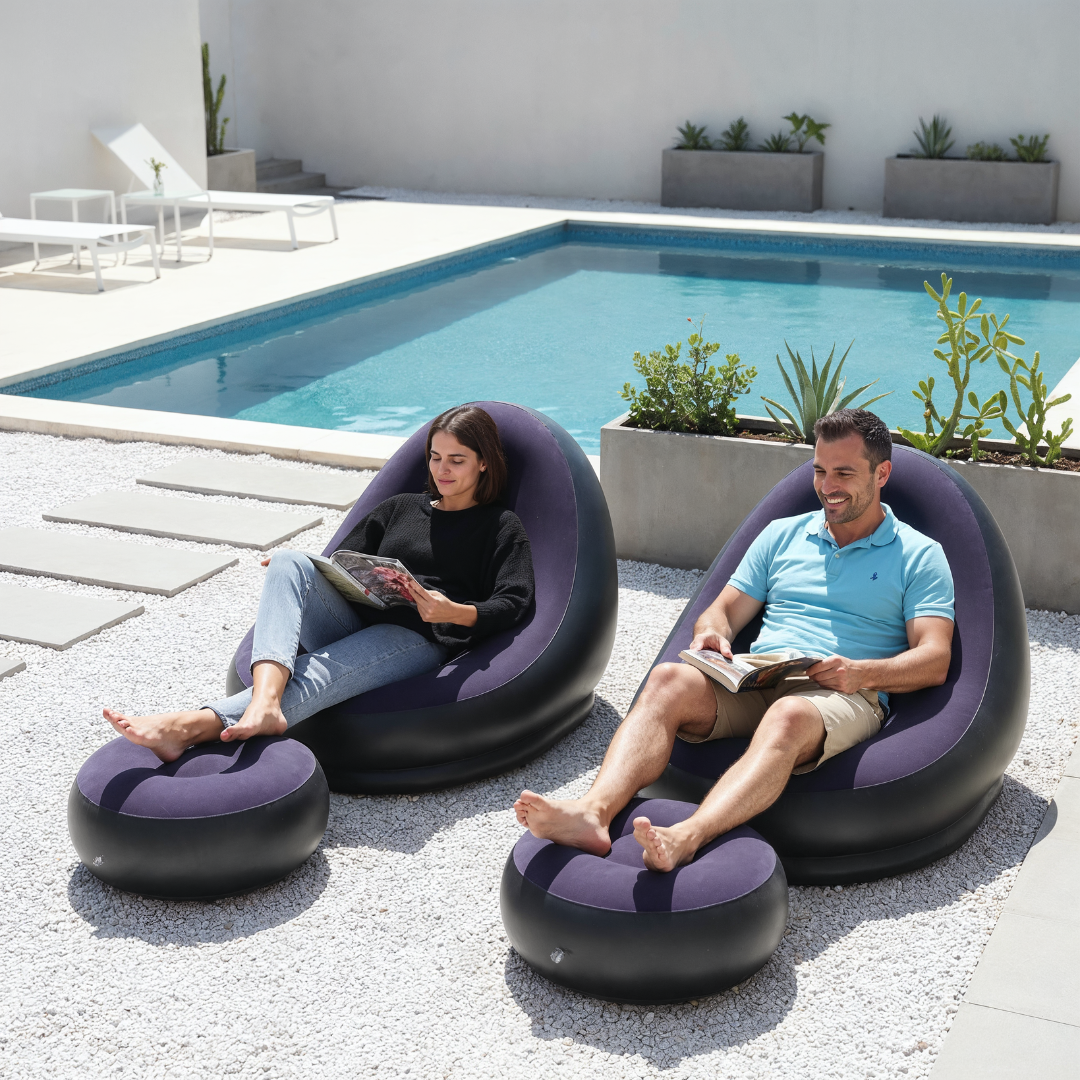 Sillón en uso con apoya pies