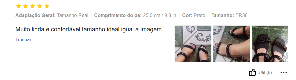 Coment&aacute;rio de cliente Bia Cal&ccedil;ados 03