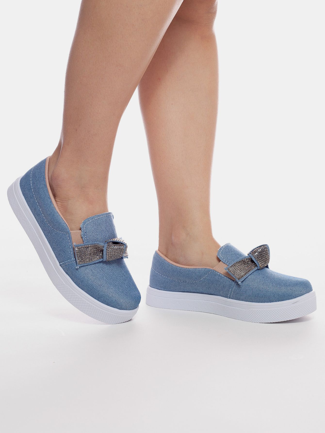 Slip On Jeans Feminino com Laço Bia Calçados