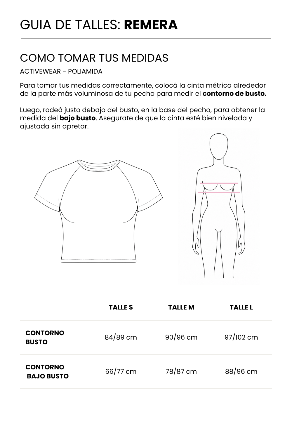 Guía de talles Relevé