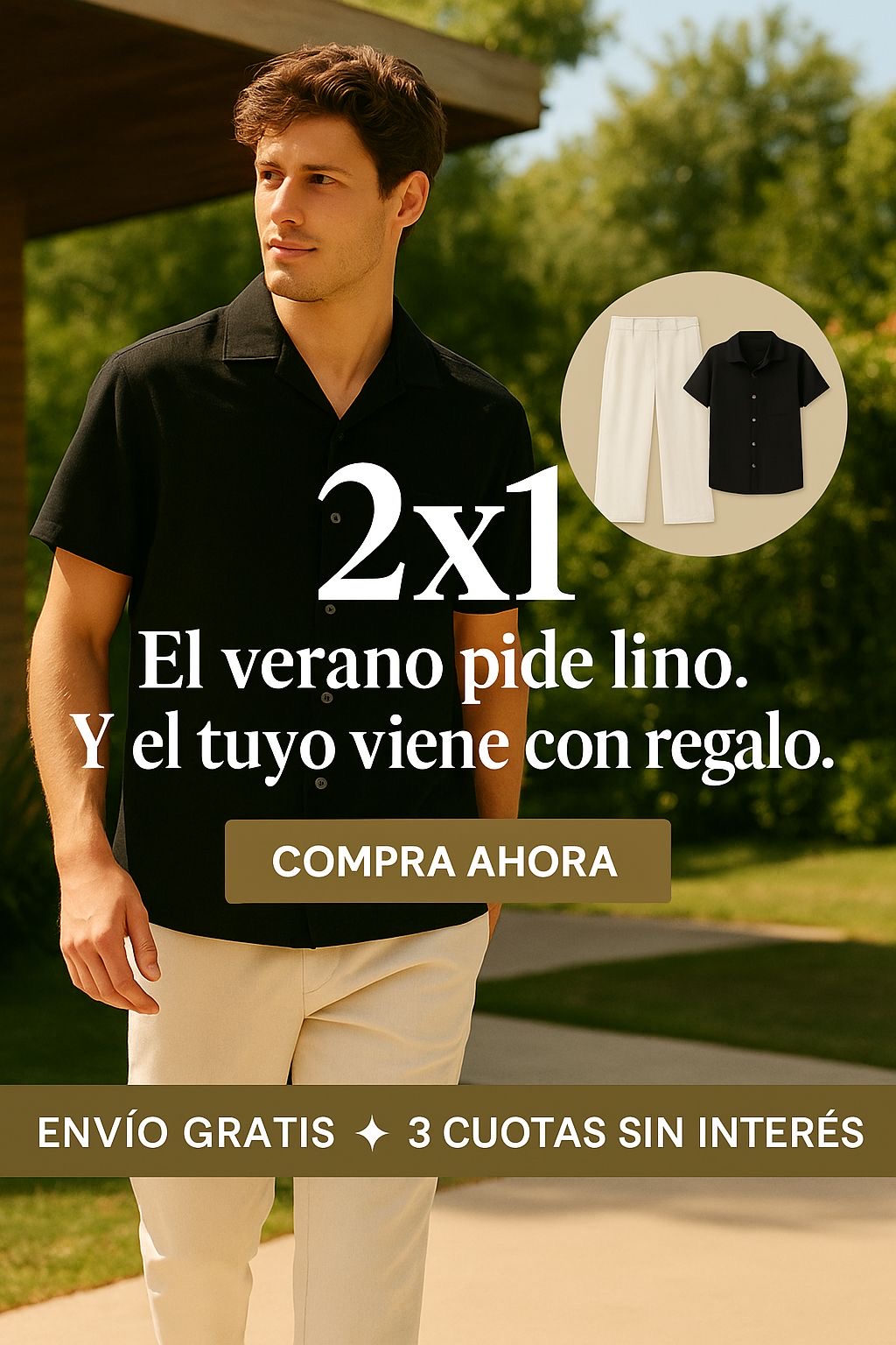 Conjunto lino grafito