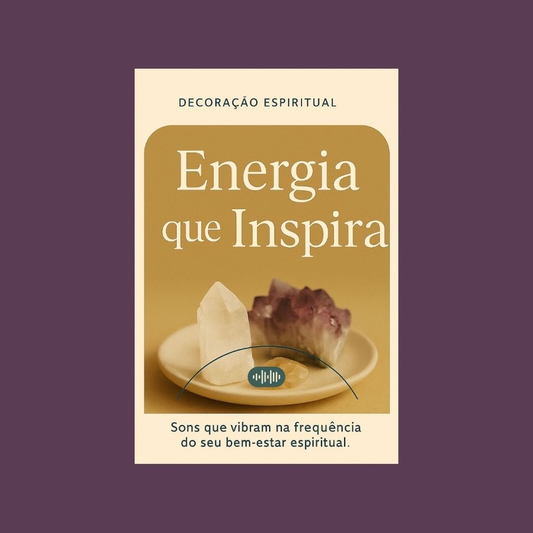 Capa da playlist Alma Vori – Decoração Espiritual: Energia que Inspira. Cristais, incenso e mandalas em prateleira de madeira clara — energia e equilíbrio.