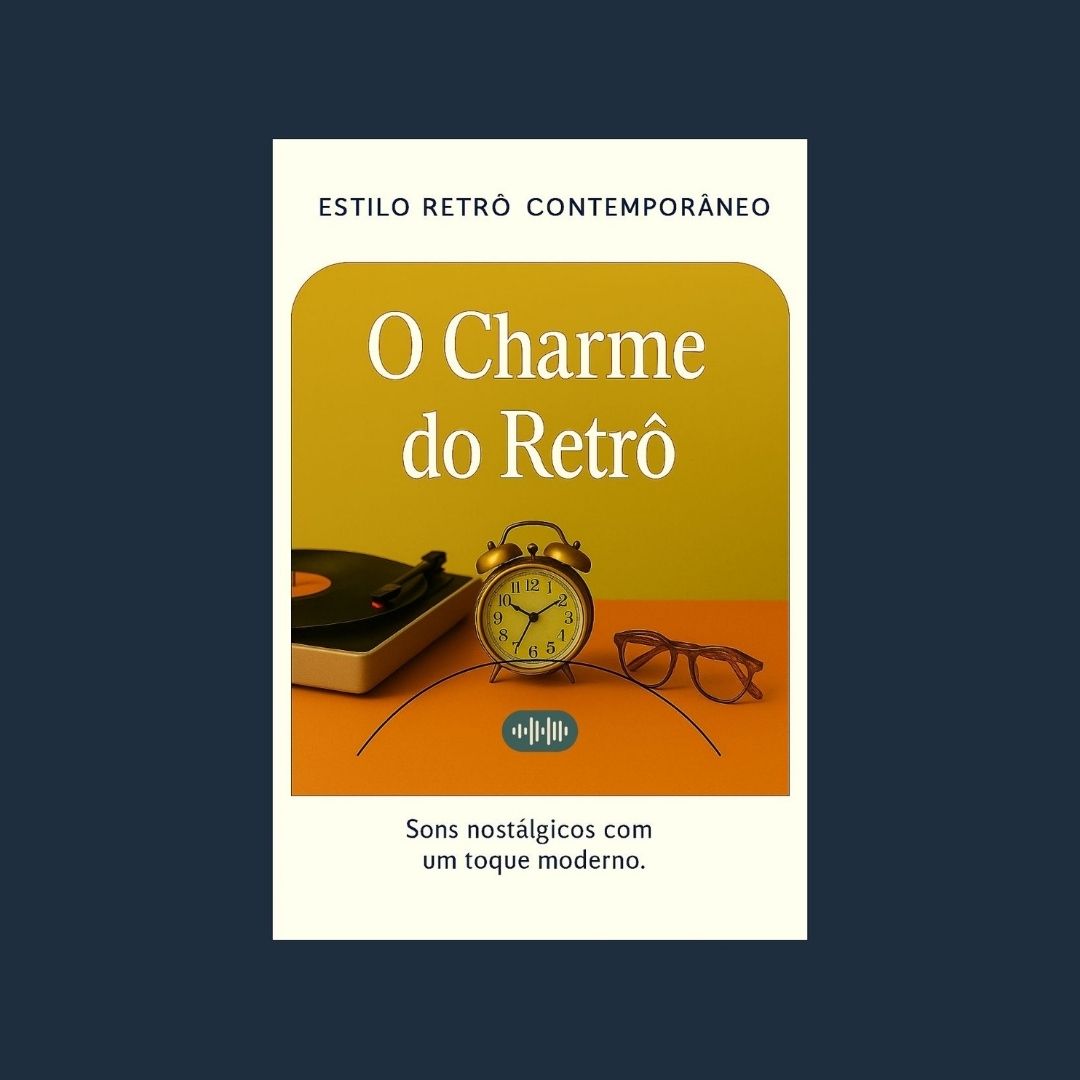 Capa da playlist Alma Vori – Estilo Retrô Contemporâneo: O Charme do Retrô. Poltrona verde-oliva, vitrola dourada e quadro neutro sob luz dourada de fim de tarde.