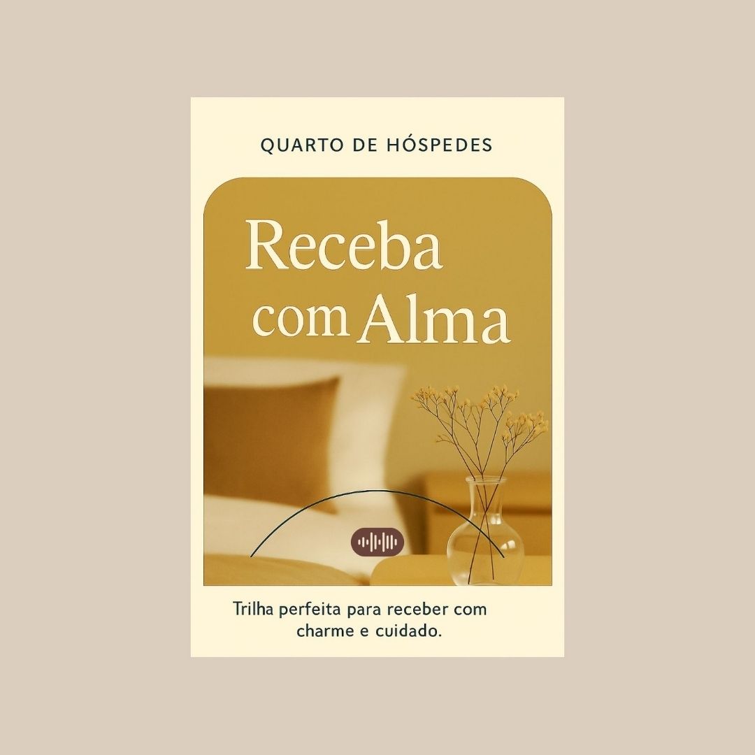 Capa da playlist Alma Vori – Quarto de Hóspedes: Receba com Alma. Cama arrumada com flores e manta bege, ambiente acolhedor e luminoso.