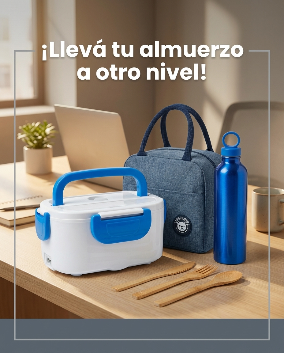 Kit Almuerzo Completo con lonchera, bolso, botella y cubiertos