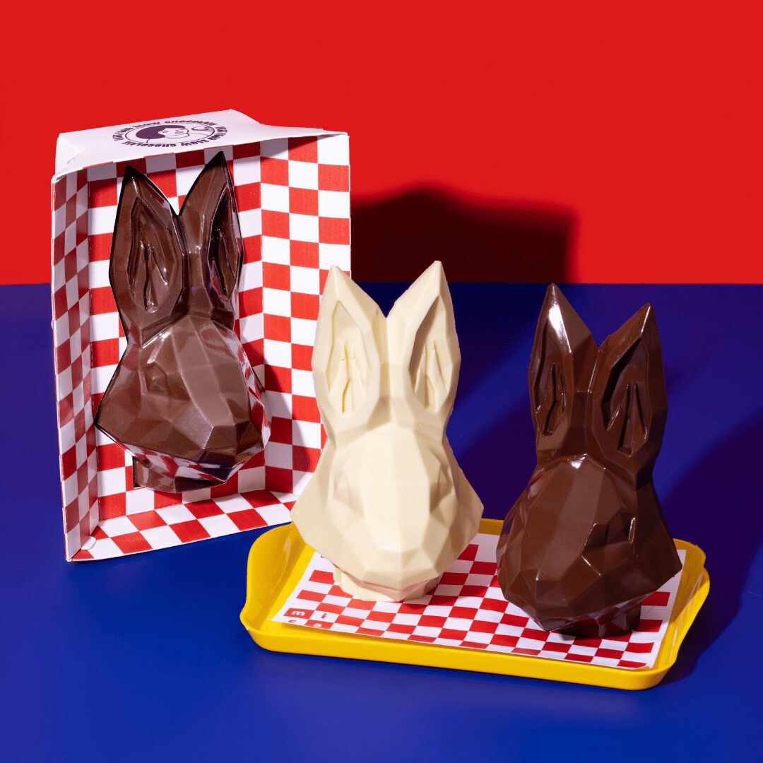 Coelhos de chocolate de Páscoa
