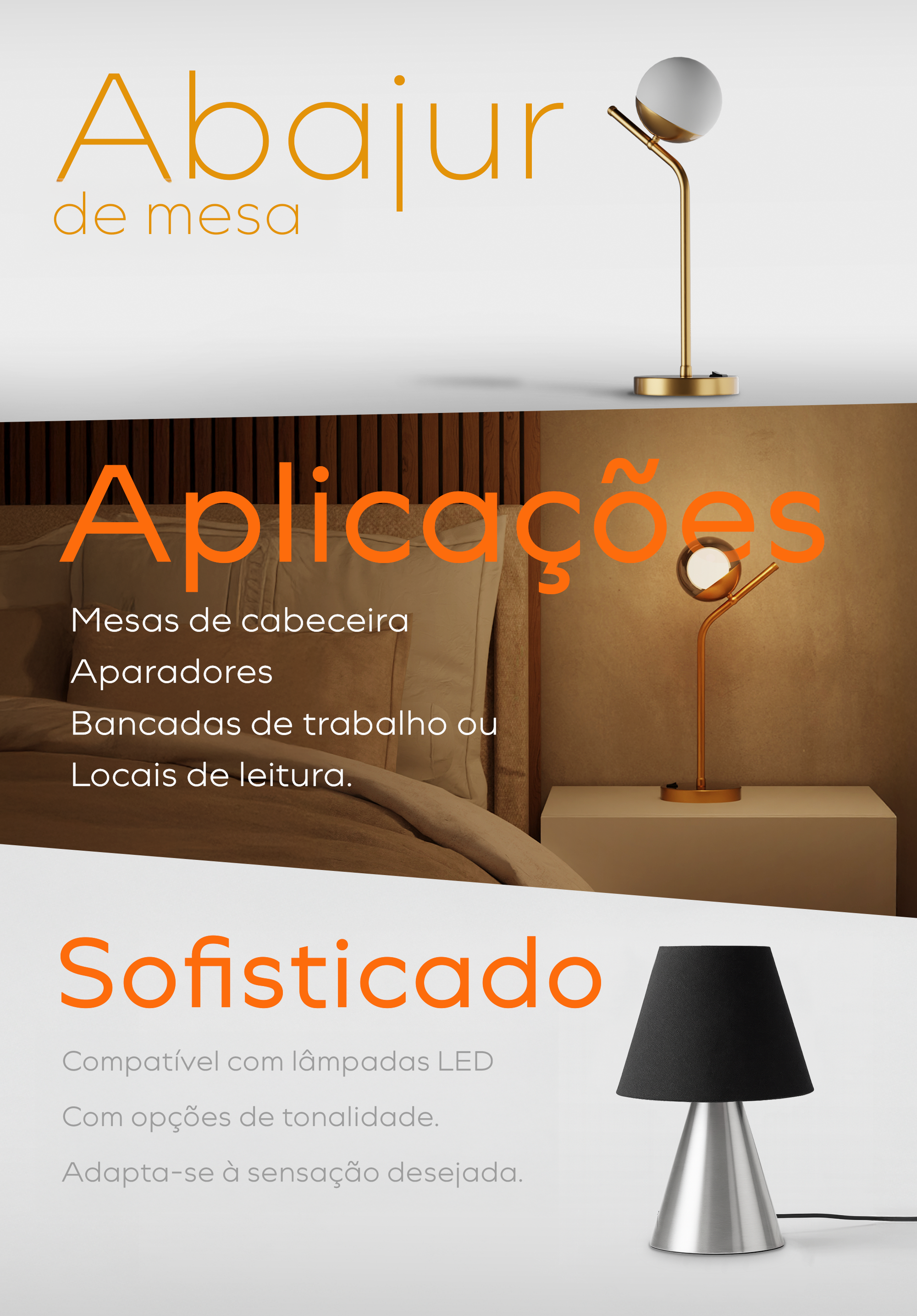 Transforme a ilumina&ccedil;&atilde;o da sua casa com um toque de modernidade e consci&ecirc;ncia ambiental. Este abajur com c&uacute;pula 3D biodegrad&aacute;vel combina design inovador, tecnologia de impress&atilde;o 3D e materiais sustent&aacute;veis para criar uma pe&ccedil;a &uacute;nica, elegante e respons&aacute;vel com o meio ambiente.  Produzido com material biodegrad&aacute;vel de alta qualidade, sua c&uacute;pula apresenta textura e acabamento diferenciados, proporcionando um visual moderno que se adapta facilmente a diversos estilos de decora&ccedil;&atilde;o, desde o minimalista at&eacute; o contempor&acirc;neo. O processo de fabrica&ccedil;&atilde;o 3D garante precis&atilde;o nos detalhes e uma est&eacute;tica impec&aacute;vel, tornando cada pe&ccedil;a especial.    Versatilidade na ilumina&ccedil;&atilde;o: Use l&acirc;mpada branco quente (3000K): em ambientes de relaxamento, como quartos e salas de estar, para refor&ccedil;ar uma sensa&ccedil;&atilde;o de conforto e intimidade.  J&aacute; a l&acirc;mpada branco frio (6000K): perfeita para &aacute;reas de passagem como corredores ou ambientes comerciais, onde &eacute; desej&aacute;vel maior aten&ccedil;&atilde;o visual e sensa&ccedil;&atilde;o de amplitude.  Al&eacute;m de funcional, &eacute; uma pe&ccedil;a decorativa que &eacute; ideal para uso em mesas de cabeceira, salas de estar, escrit&oacute;rios ou &aacute;reas de leitura, este abajur oferece ilumina&ccedil;&atilde;o suave e aconchegante, perfeita para criar atmosferas relaxantes e convidativas. Sua base est&aacute;vel e acabamento refinado garantem seguran&ccedil;a e durabilidade, enquanto o design sustent&aacute;vel refor&ccedil;a a preocupa&ccedil;&atilde;o com o impacto ambiental.