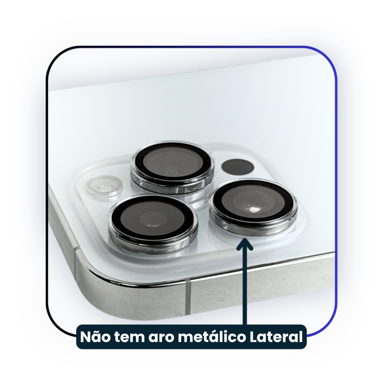 Lente aplicada sobre o vidro da c&acirc;mera