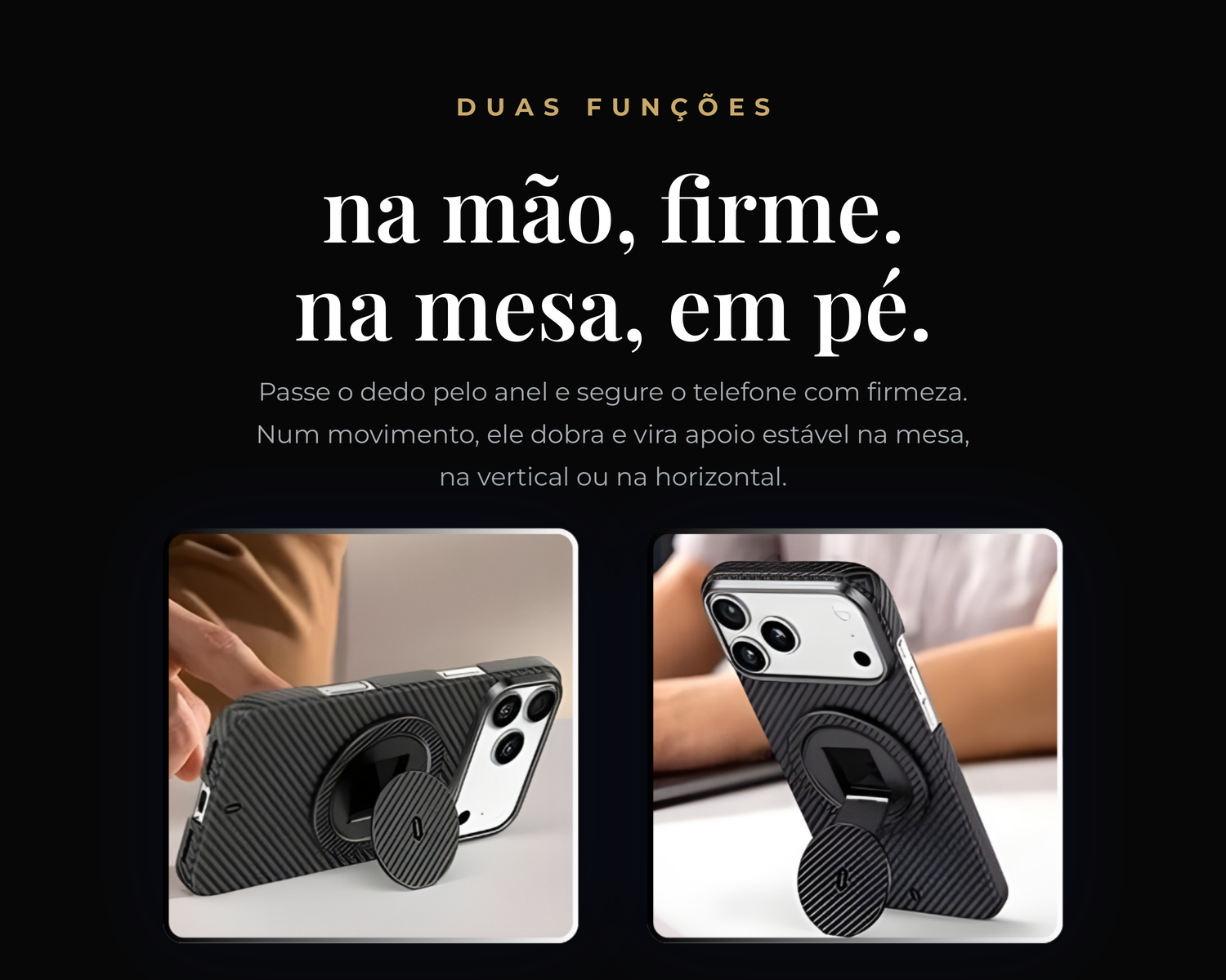 Na mao firme, na mesa em pe