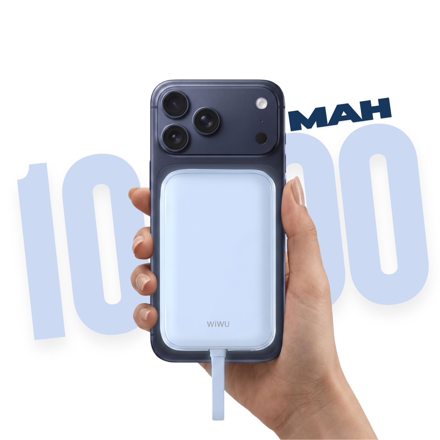 Bateria port&aacute;til fixada no iPhone com display digital