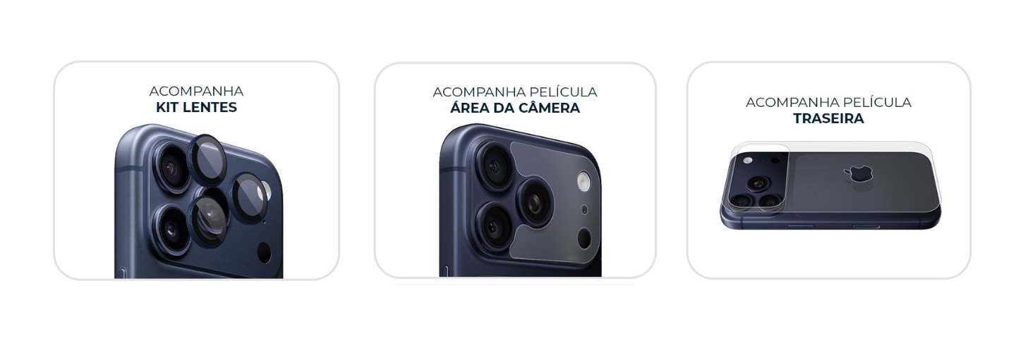 O que acompanha o produto: Kit limpa telas, Aplicador e Adesivo remove sujeira