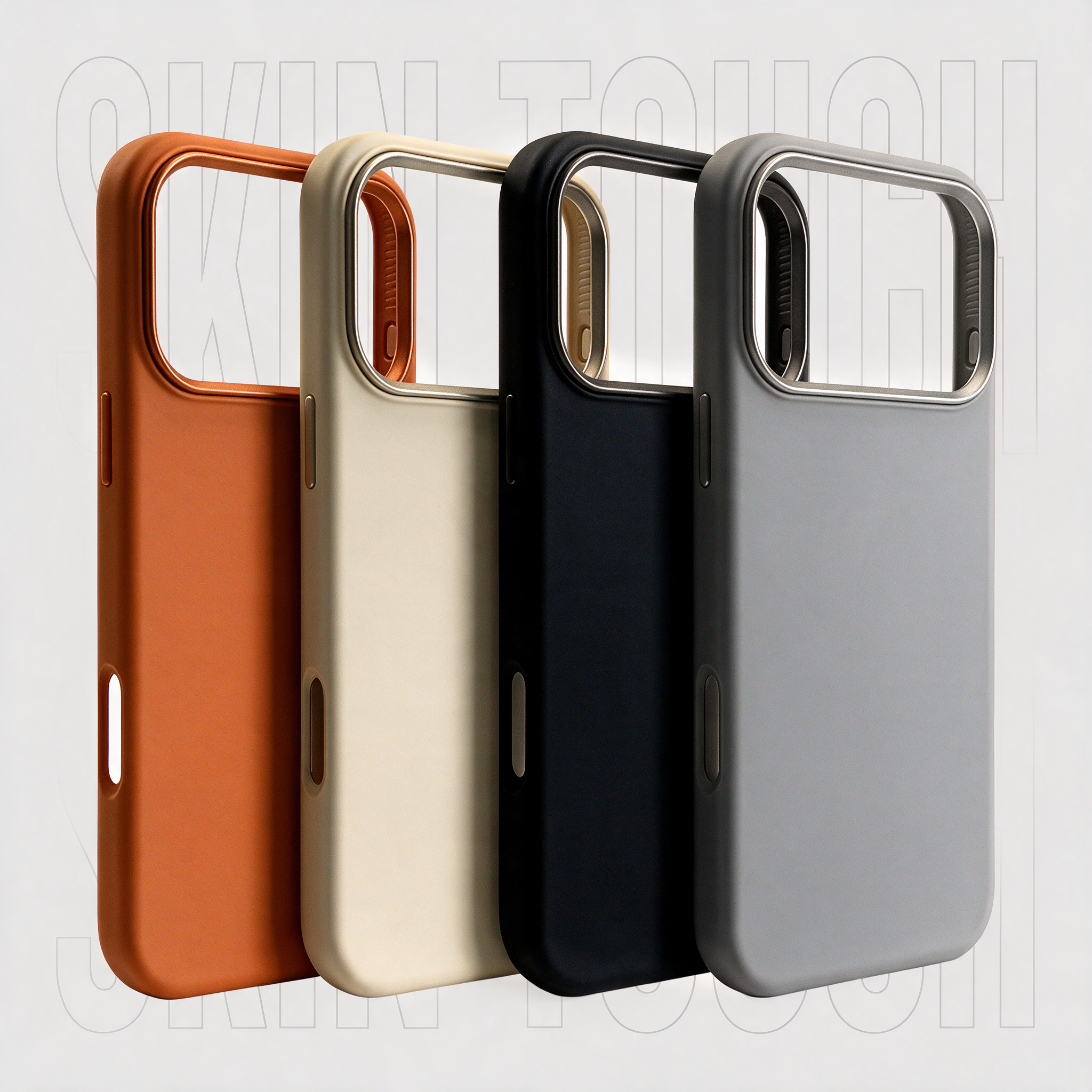 Case Skin Touch para iPhone 17 Pro Max nas 4 cores