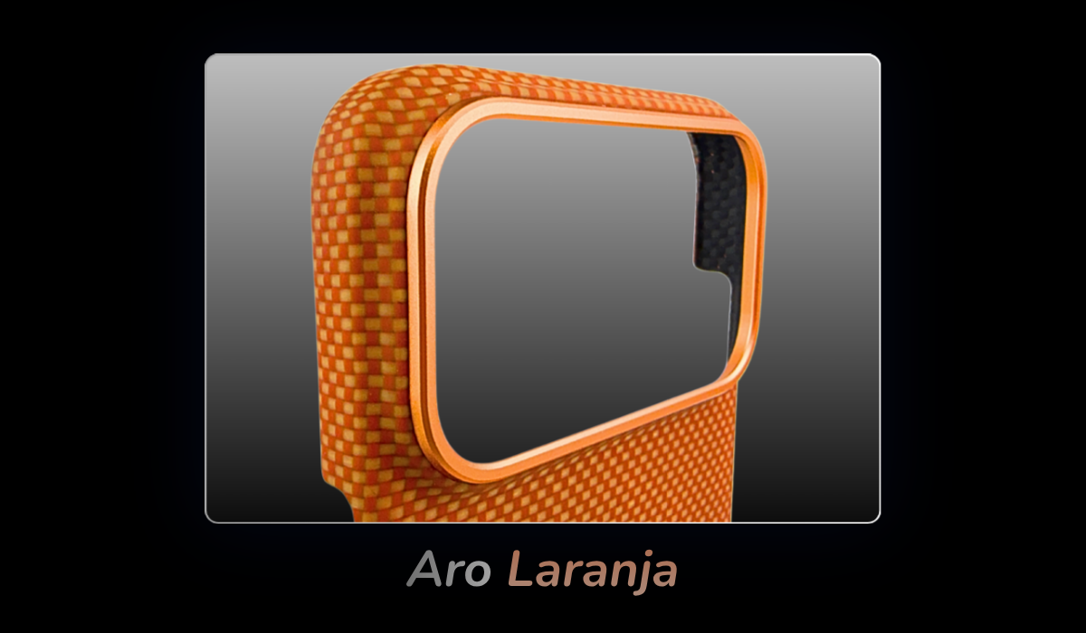 Detalhe do aro metalico laranja