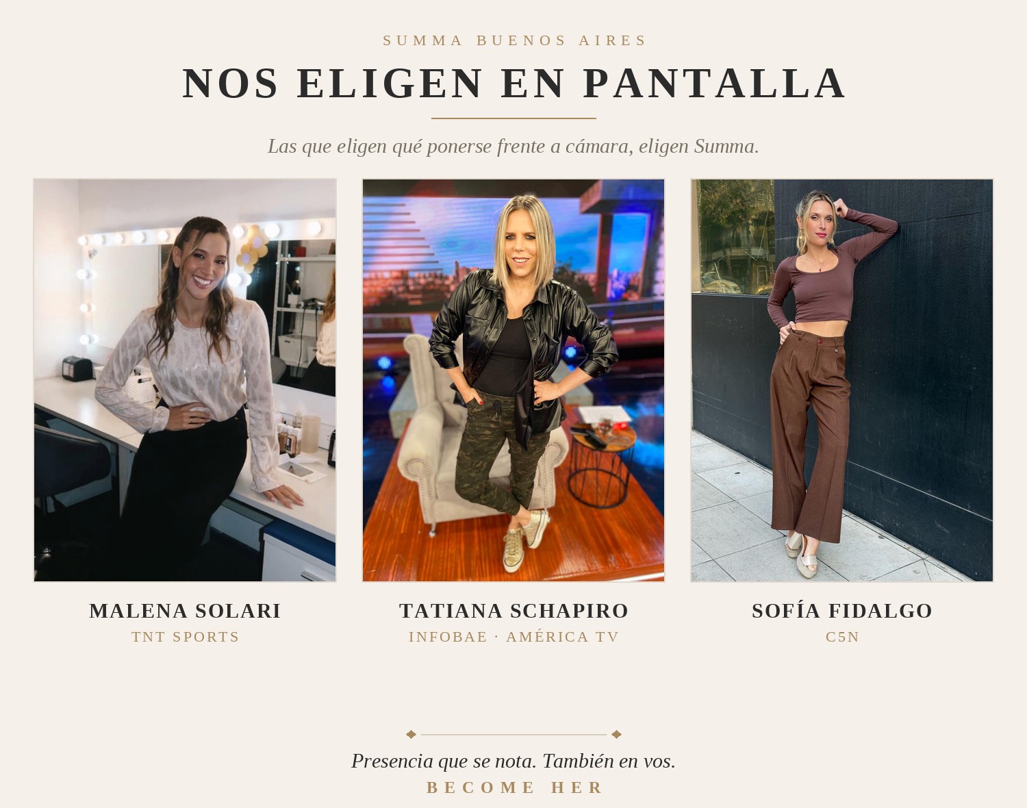 Las conductoras de TV eligen Summa