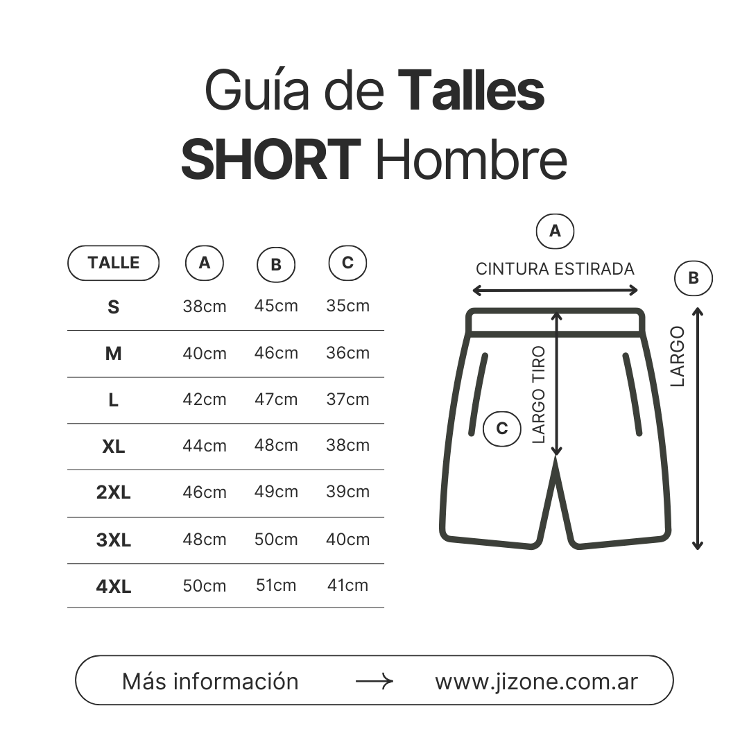 Guia de Talles Short Hombre