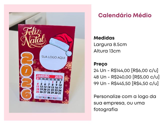 calendários no atacado