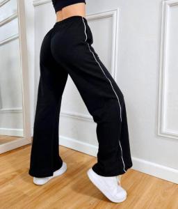 Pantalón premium negro con línea lateral